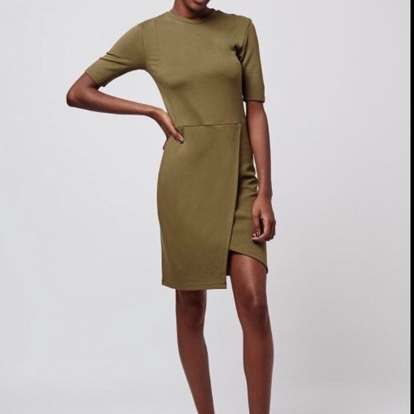 Topshop Dresses & Skirts - Topshop khaki wrap dress Topshop Dresses & Skirts - Topshop khaki wrap dress
